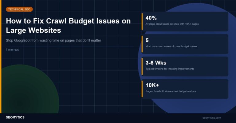 How to Fix Crawl Budget Issues on Large Websites Crawl budget optimization guide for large websites and technical SEO